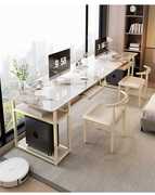 岩板北欧风格电脑桌家用简约组装现代双人阳台桌子长条办公书桌
