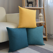 北欧纯色藤编纹亚麻抱枕靠垫，简约沙发大靠枕，头套正方形不含芯订做
