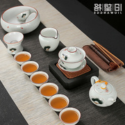 陶瓷白瓷功夫茶杯茶具套装家用家用白瓷茶壶盖碗整套配件简约