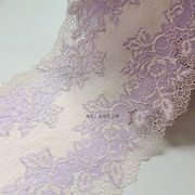 1米20厘米宽 紫色牡丹刺绣弹力蕾丝花边舞蹈服文胸连衣裙装饰辅料