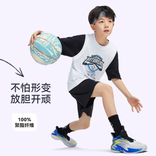 安踏儿童篮球服男童套装夏装2024透气速干专业运动两件套短袖
