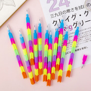 多功能彩色铅笔学习用品免削儿童拼装积木铅笔八节可自由拆卸