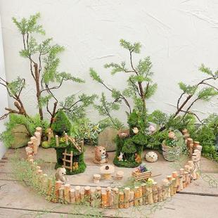 小房子户外摆件庭院花园布置森林主题城堡装饰微景观木质环创材料