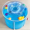 婴儿游泳桶宝宝新生儿游泳池浴缸家用F折叠小儿童浴盆洗澡桶蓝色