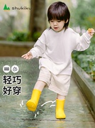 日本shukiku儿童雨靴宝宝幼儿园男孩水鞋防水防滑轻便女款雨鞋套