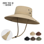 丛林大檐露营渔夫帽，夏季防晒遮阳帽子男，户外登山可折叠钓鱼帽