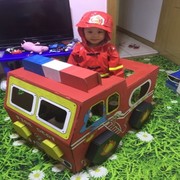 儿童纸板汽车DIY消防车救护车纸箱手工拼装玩具飞机坦克战斗机