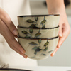 碗家用日式复古创意4.5寸饭，碗面碗大汤碗，菜盘套装微波炉陶瓷餐具