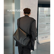 YUEN设计款中性大容量简约运动瑜伽斜挎软皮托特包男女单肩包ins