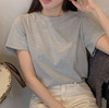 Cherrykoko韩国 新春女装 舒适纯色圆领短袖T恤上衣