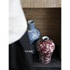 若奈家居 手绘釉下彩“朱色梅瓶”东方好寓意新中式花瓶花器摆件