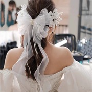 新娘头纱头饰领证登记发饰拍照求婚道具超仙发带结婚纱礼服配饰品