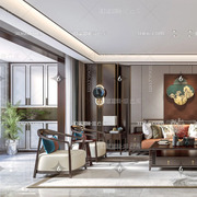 简约禅意新中式实木沙发组合别墅小户型客厅家具现代简约全屋定制