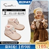 snoffy斯纳菲冬季女童棉靴小女孩，靴子女婴短靴子儿童公主单靴