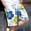 夏威夷高端潮牌沙滩裤男士夏季休闲大满花短裤宽松薄款白色五分裤