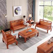 新中式花梨红木客厅沙发全实木仿古小户型三人位整装榫卯结构家具