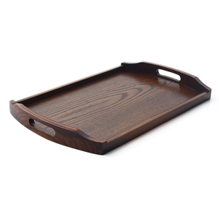日式木质托盘长方形茶盘水杯，托盘家用木盘子，餐盘端菜盘带把手复古