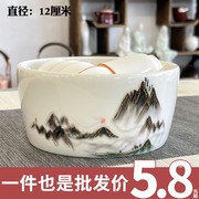 &茶洗缸大小号特大水盂功夫笔洗茶具配件陶瓷建水家用洗茶碗