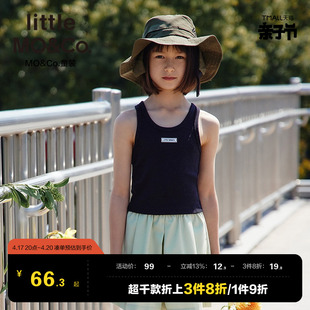 little moco童装夏装儿童背心外穿女童修身工字运动上衣女孩大童