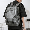 男双肩包韩版休闲潮流旅行包背包，pu皮个性，时尚大容量大学生书包