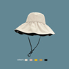 日系升级版黑胶，防晒渔夫帽子女夏季百搭防紫外线太阳帽大沿盆帽