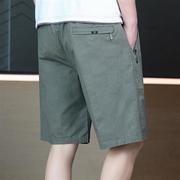 军绿色短裤男士夏季薄款潮流百搭拉链口袋工装宽松纯棉休闲五分裤