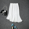 不规则鱼尾裙a字高腰半身裙女显瘦白色包臀裙2024夏季F601