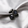 法式衬衫袖扣酷蓝人造水晶设计黑色百搭轻奢商务结婚礼物袖口钉