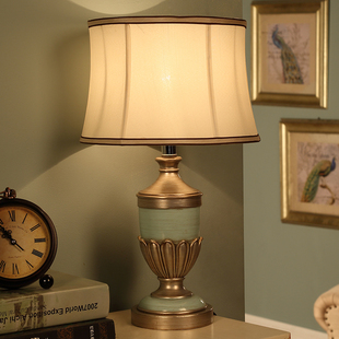 美式复古卧室床头灯客厅书房，创意温馨家用欧式可调光装饰台灯
