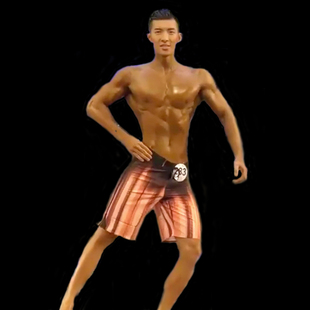 dunkelvolk男子健体比赛裤 健美沙滩裤五分裤印花齐膝冲浪短裤