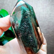 魅晶天然巴西水晶晶体通透绿幽灵全包裹金字塔原石小摆件