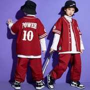 儿童街舞服装定制hiphop棒球，服套装男童，少儿街舞爵士舞演出服女童