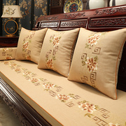 中式沙发坐垫罗汉床五件套红木沙发垫加厚实木座椅垫四季通用防滑