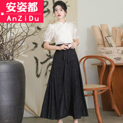 汉服新中式国风马面裙女套装小个子日常改良夏季薄款复古上衣搭配