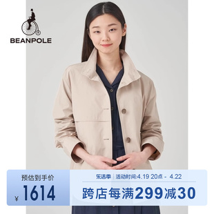 beanpole滨波春夏女士，米色英伦风休闲a字短款风衣