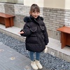 女童羽绒服中长款2023韩版加厚保暖洋气大毛领儿童冬装外套