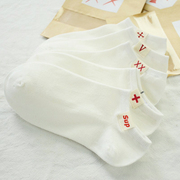 袜子布标情侣男女浅口白色隐形袜夏季薄款短袜运动学生网红款船袜