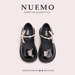 NUEMO法国风潮牌童鞋~2024春季女童小皮鞋儿童演出鞋黑色单鞋