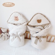 纯棉婴儿抱被新生儿包被春秋冬季初生包单宝宝用品包裹被子加厚款