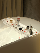 浴缸可伸缩沥水浴室洗澡盆卫生间塑料置物架子多功能收纳架网红架