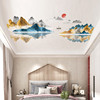 中国风创意天花板装饰品贴纸，房间卧室吊顶墙纸，自粘防水墙贴画遮丑
