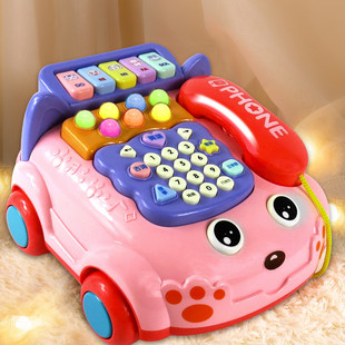 婴儿童玩具仿真电话机座机男宝宝音乐手机益智早教1一岁2小女孩车