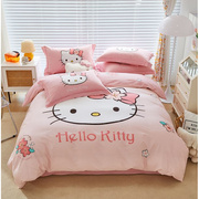hellokitty猫儿童床单式四件套纯棉，床上用品全棉三件套床品女孩