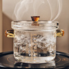 高硼硅玻璃炖锅炖汤家用透明煮锅燃气明火耐高温小瓦罐迷你汤锅碗