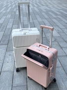 日本STELU网红拉杆箱前置开口行李箱女商务登机箱20寸万向轮箱子