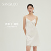 sangluo100%桑蚕丝吊带睡裙自在轻性感睡裙微弹挂脖睡衣家居服女