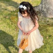 3岁女童裙子夏天白纱裙(白纱裙，)公主裙，纱裙夏小女孩连衣裙夏季薄款演出服