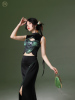 四斤自制 熊猫竹子 原创新中式 国风刺绣上衣半裙显瘦夏两件套装
