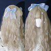 在逃公主发饰蓝色蝴蝶结，发夹女lolita发饰kc头发，箍发带顶夹