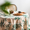 蔓越家  法式田园圆形餐桌布美式轻奢绿色棉麻客厅茶几防尘布盖巾